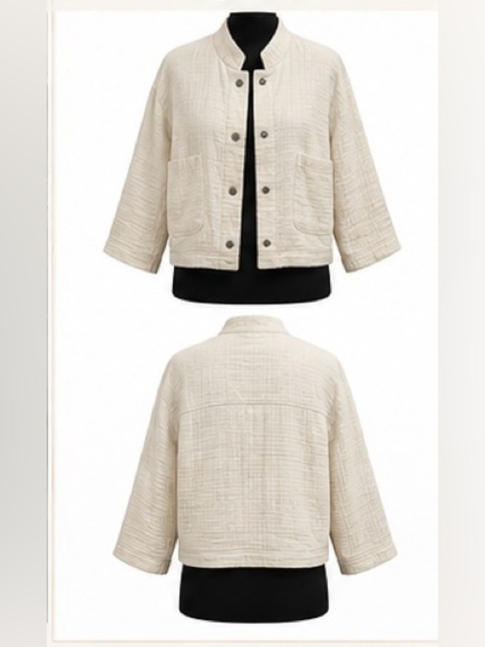 Eileen Fisher_Organic Cotton Gauze Jacket Size XL - Picture 3 of 6